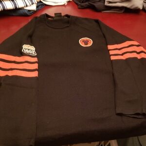 Harley-Davidson Black and Orange Crewneck Sweater